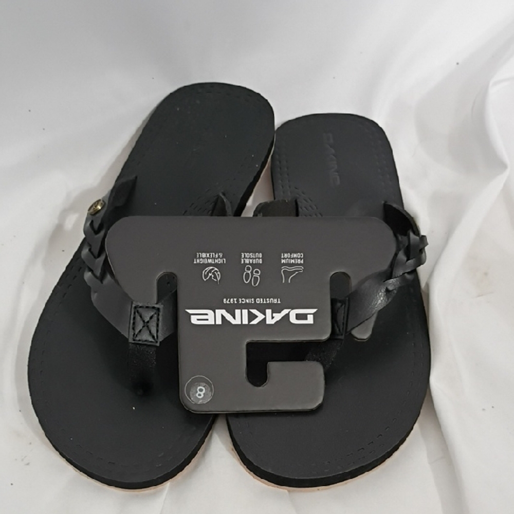 NWT Dakine Black Braided Pu Sandals Women's Size 8